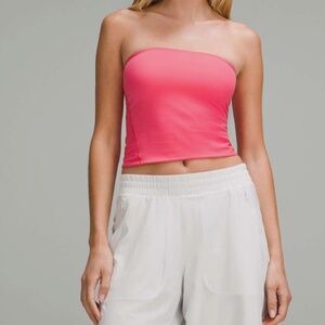 Lululemon Wundermost Ultra-Soft Nulu Tube Top Glaze Pink Size M